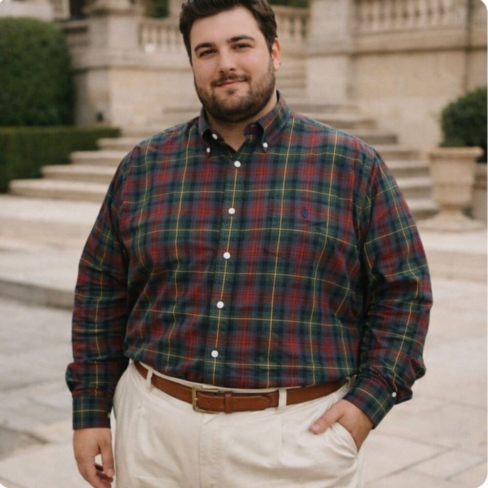 Polo Ralph Lauren Plaid Shirt Men's 3XLT Tall Pony‎ Lumberjack Fall Christmas